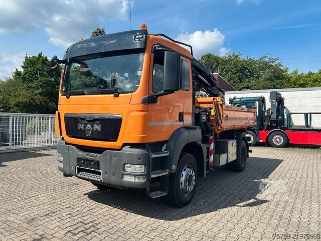 Dreiseitenkipper LKW MAN 18.320 3Skipper mit HIAB 111 Kran + Greifer