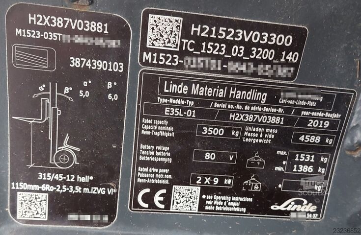 Gaffeltruck Linde E35L