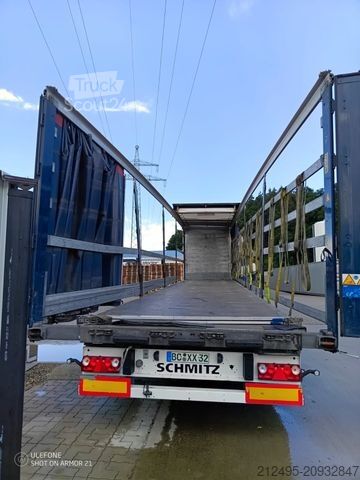 Brandalı açık yarı römork SCHMITZ CARGOBULL Hubdach | verbreiterbar | Alufelgen | Code XL