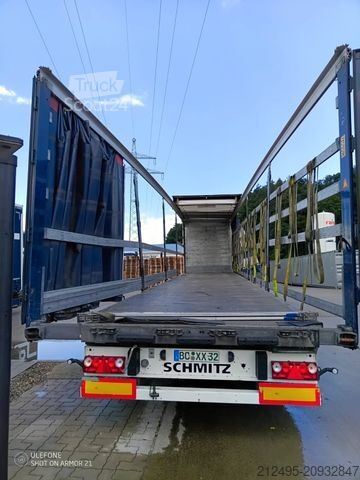 Brandalı açık yarı römork SCHMITZ CARGOBULL Hubdach | verbreiterbar | Alufelgen | Code XL