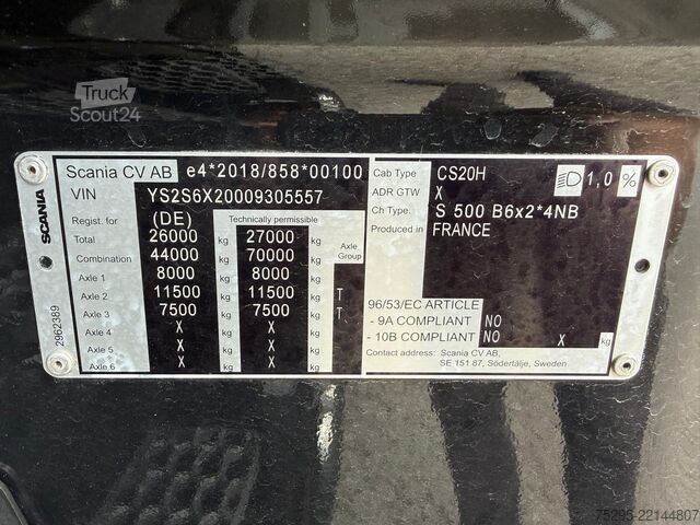 Комерційний транспортний засіб Scania S500 Komplettzug 2x Staplerhalterung Highline
