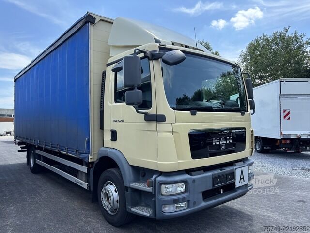 Plattewagen met zeil man TGM 15.290 BL 4x2 BL Plane u. Spriegel Gardine