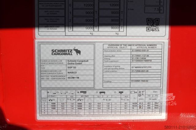Полуприцеп-самосвал SCHMITZ CARGOBULL WYWROTKA 28 m3 / STALOWA / RYNNA WANNA HP / PLAN