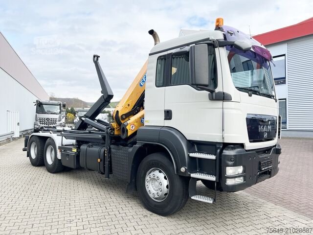 Camion benne à bras amovible MAN TGS 33.440 6X4 BL TGS 33.440 6X4 BL mit Kran Effer 165-3S, Funk
