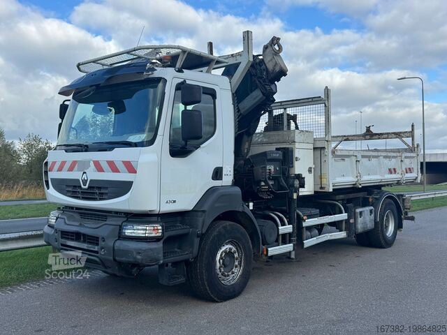 Volquete con grúa Renault KERAX 430.19