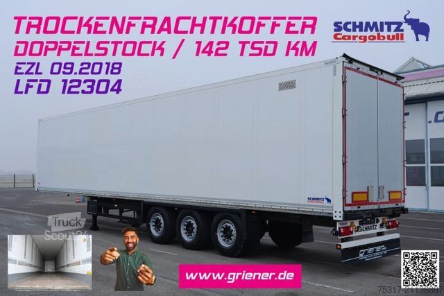 Kofferauflieger SCHMITZ CARGOBULL SKO 24/ DOPPELSTOCK / ZURRL. / 12642 XL nur 142