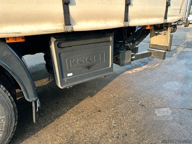 Plattewagen met zeil RENAULT D280 4x2 BL Plane&Spriegel / Palfinger LBW / ACC