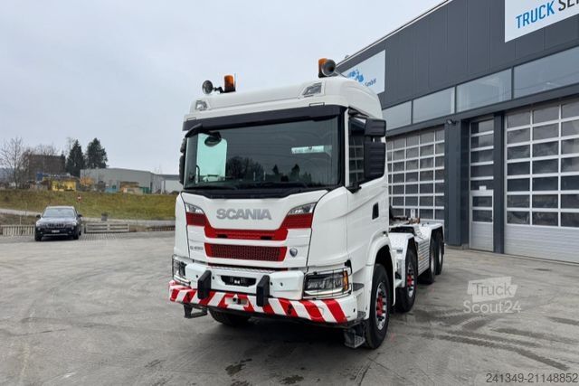 Kanca kasalı yük kamyonu (roll-off) SCANIA G450 8x4 Trösch 26T
