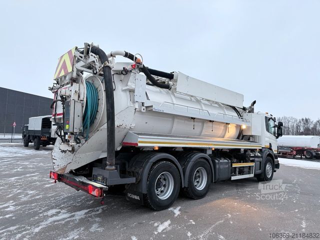 Vakuuminė cisterna sunkvežimis SCANIA P360 6x4 JHL Hvidtved Larsen FlexLine 312