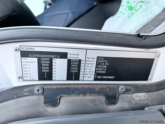 Vakuuminė cisterna sunkvežimis SCANIA P360 6x4 JHL Hvidtved Larsen FlexLine 312