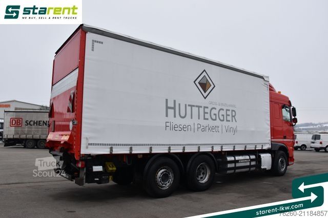 Autocarro con pianale e telone DAF XF 480 6x2 Planenaufbau LBW 1500Kg Standklima