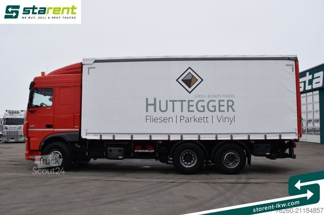 Autocarro con pianale e telone DAF XF 480 6x2 Planenaufbau LBW 1500Kg Standklima