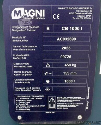  Magni CB 1000 l / 1000 L Schwerlastschaufel - Kante gesc