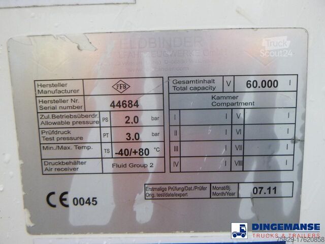 Силози Feldbinder Powder tank alu 60 m3 (tipping)
