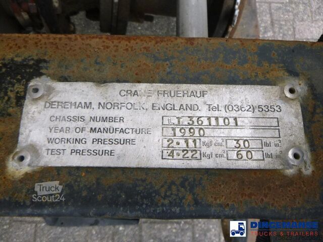 Tank Crane Fruehauf Bitumen tank inox 28 m3 / 1 comp