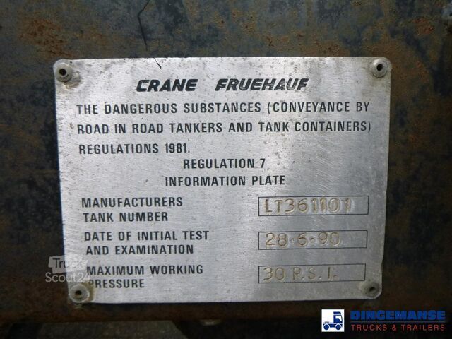 Tank Crane Fruehauf Bitumen tank inox 28 m3 / 1 comp