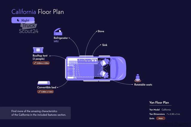 Autocaravana 2022 Volkswagen California Coast | Cambio automatico | Tetto a soffietto