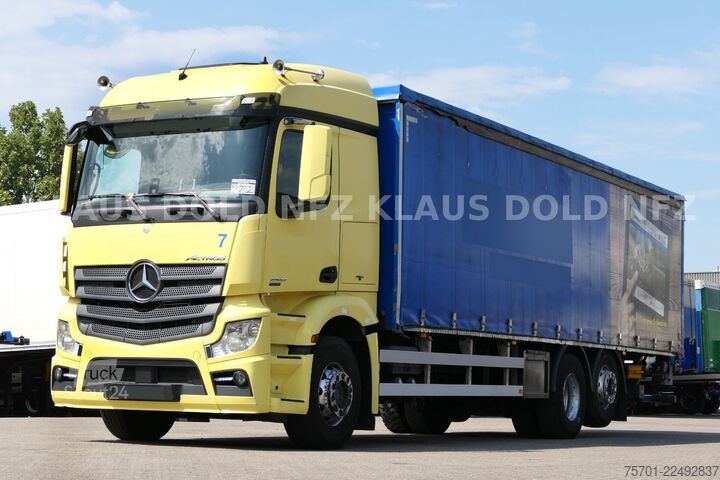 Platformas kravas automašīna ar tentu MERCEDES-BENZ Actros 2542 Pritsche Plane Kamera LBW EU6