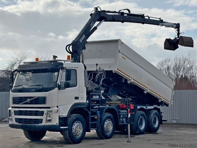 Kravas automašīnai uzstādīts celtnis VOLVO FM 440 Kipper 5,60m * HIAB 166 B-3 HIDUO* 8x4