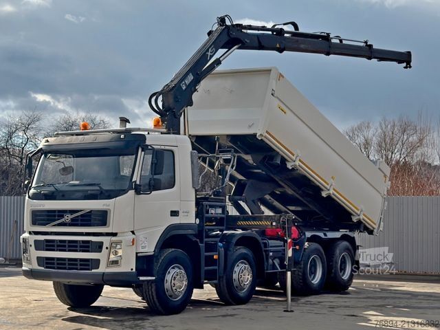 Pašizgāzējs kravas automašīna VOLVO FM 440 Kipper 5,60m * HIAB 166 B-3 HIDUO* 8x4