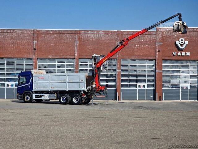 Camion-benne avec grue Scania G500 6x2 - Tipper + Palfinger epsilon M110L - R...