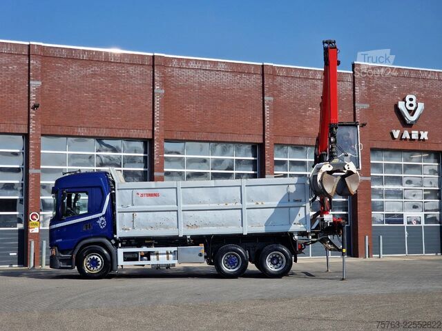 Camion-benne avec grue Scania G500 6x2 - Tipper + Palfinger epsilon M110L - R...