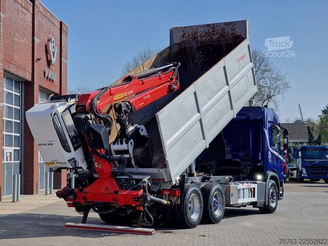 Camion-benne avec grue Scania G500 6x2 - Tipper + Palfinger epsilon M110L - R...
