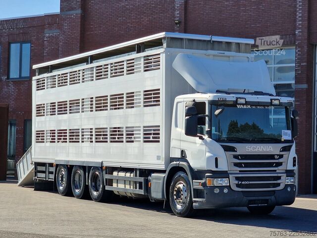 Trasporto del bestiame Scania P400 8x4*4 - 2/3 deck livestock Guiton 29.78M2 ...