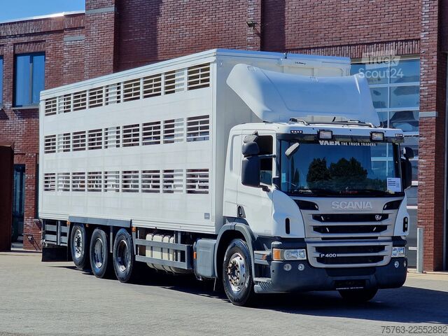 Trasporto del bestiame Scania P400 8x4*4 - 2/3 deck livestock Guiton 29.78M2 ...