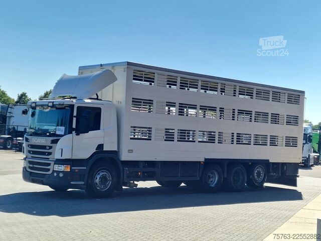Trasporto del bestiame Scania P400 8x4*4 - 2/3 deck livestock Guiton 29.78M2 ...