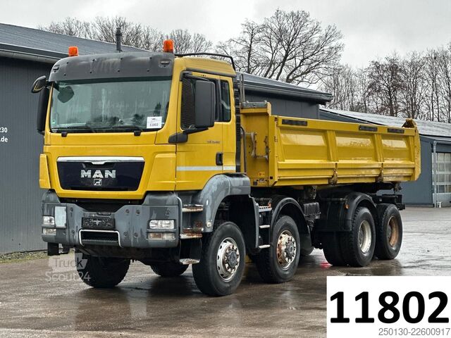 Camion-benne tricar MAN TGS 35.480 8x6BB Meiller Bordmatik *Motorschaden