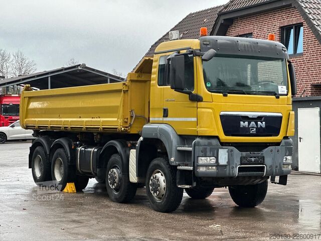 Camion-benne tricar MAN TGS 35.480 8x6BB Meiller Bordmatik *Motorschaden