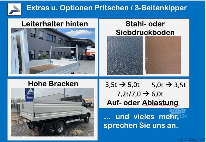 Fourgon pick-up IVECO Daily 70C18HP PRITSCHE 4,80m x 2,35mB AHK Luftfe