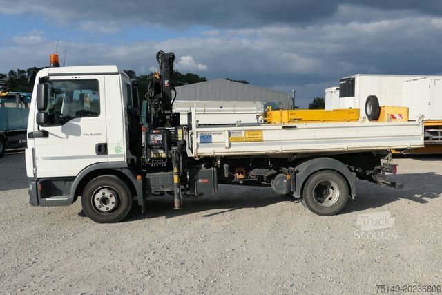 Dreiseitenkipper MAN 8.220 TGL BB, Hiab 055 BS-2, Greifer, AHK, Funk