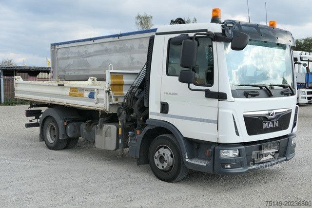 Dreiseitenkipper MAN 8.220 TGL BB, Hiab 055 BS-2, Greifer, AHK, Funk