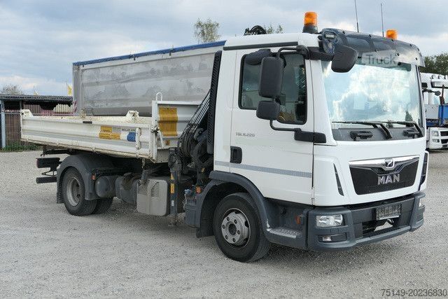 Transporter mit Kipper MAN 8.220 TGL BB, Hiab 055 BS-2, Greifer, AHK, Funk