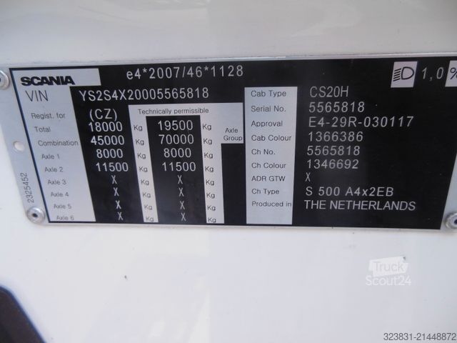 Trattore stradale volumetrico SCANIA S 500, LOWDECK, RETARDER, STANDKLIMA, 3 STÜCKS