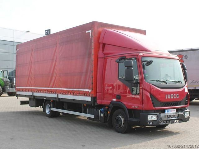 Camion bâché IVECO EUROCARGO 75E, EURO 6, SIDEWALLS