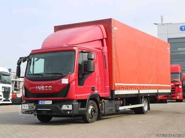 Camion bâché IVECO EUROCARGO 75E, EURO 6, SIDEWALLS