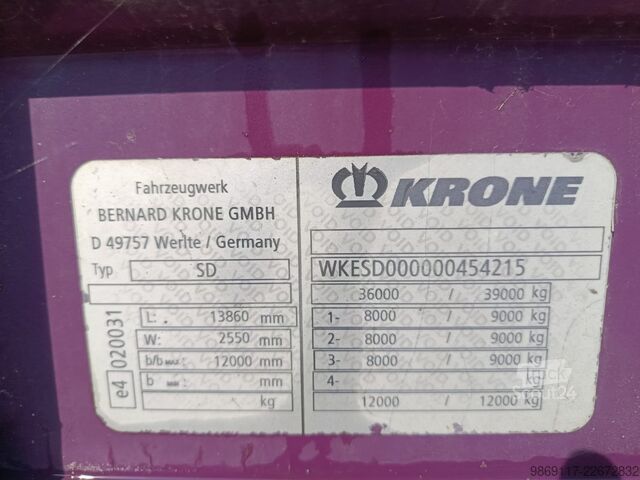 Naczepa otwarta z plandeką Krone SD