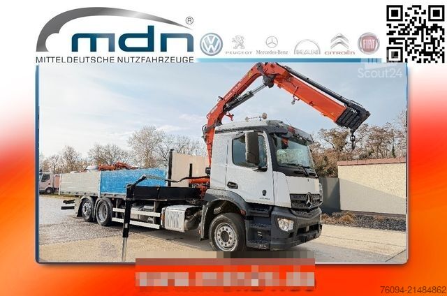 Ciężarówka z płaską platformą MERCEDES-BENZ Actros 2536 6x2 KRAN 20m FUNK Pritsche 7,5m