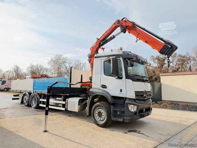 Ciężarówka z płaską platformą MERCEDES-BENZ Actros 2536 6x2 KRAN 20m FUNK Pritsche 7,5m