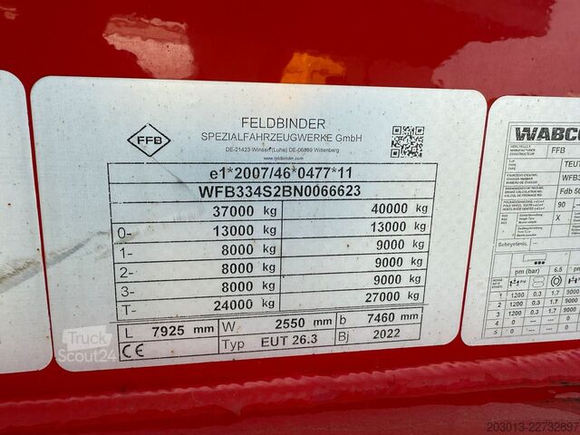 Siloauflieger FELDBINDER FFB Silo Auflieger TEUT 26.3 - 26 m³