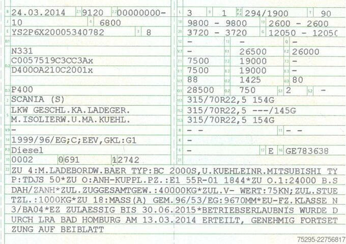Úžitkové vozidlo Scania P400 TK-Kühlkoffer Mitsubishi Retarder TÜV06 27