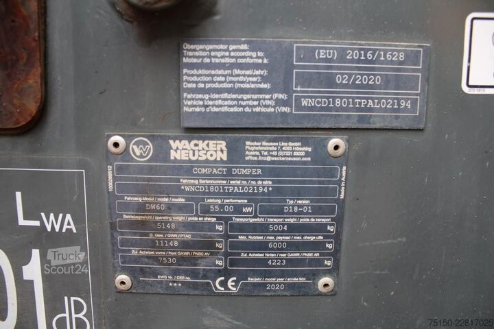 друго WACKER Neuson Dumper DW60 - Kabine - Nr.: 194