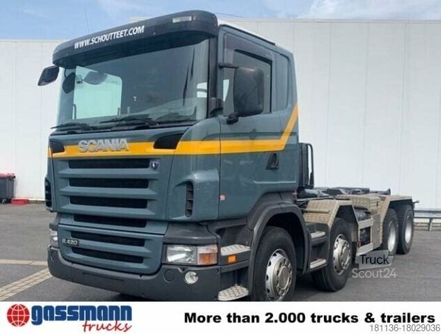 Tovornjak s kavljem za kontejnerje Scania R420 CB 8x4 MNZ, Retarder, Euro4