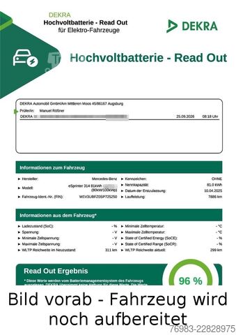 Vans ar augstu jumtu MERCEDES-BENZ eSprinter 314 PRO 56 kWh Sprinter Kasten Kamera