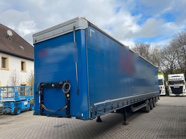 Open oplegger met zeil KÖGEL SN24 Plane Mega Edscha Hubdach Liftachse Code XL