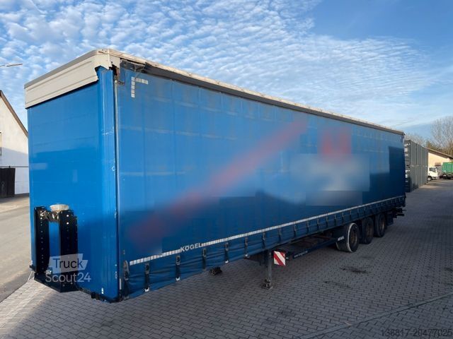 Open oplegger met zeil KÖGEL SN24 Plane Mega Edscha Hubdach Liftachse Überbr.