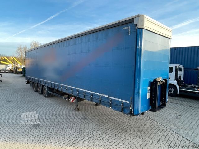 Open oplegger met zeil KÖGEL SN24 Plane Mega Edscha Hubdach Liftachse Überbr.